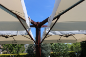 Зонт профессиональный четырехкупольный 6.53х6.53 м THEUMBRELA SEMSIYE EVI Banana Quadro алюминий, полиэстер бежевый Фото 19
