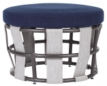 Пуф плетеный мягкий Rever Liberty Wrap сталь, тканевые ремни, ткань Фото 1