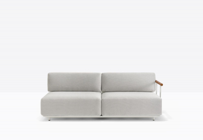 Диван угловой мягкий PEDRALI Arki-Sofa сталь, алюминий, тик, ткань белый, серый Фото 11