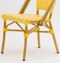 Стул под бамбук Tagliamento French Bistro алюминий, искусственный ротанг бамбуковый, желтый, белый Фото 6