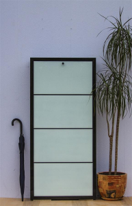 Обувница четырехсекционная Barel Black White Gloss ДСП Фото 1