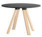 Стол обеденный PEDRALI Arki-Table Wood дуб, компакт-ламинат HPL беленый дуб, черный Фото 1