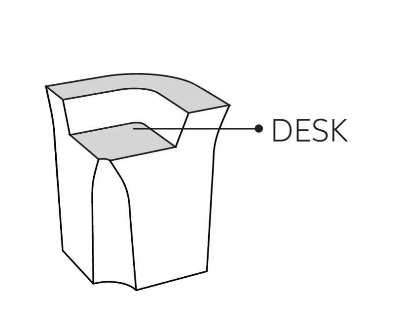 Столешница стеклянная для барной стойки Jumbo Corner Desk