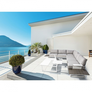 Стол кофейный раздвижной Garden Relax Konnor алюминий белый Фото 6