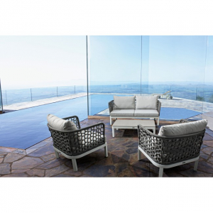 Диван плетеный Garden Relax Scarlett алюминий, ткань серый Фото 6