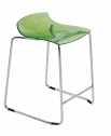 Табурет прозрачный полубарный PAPATYA X-Treme Sled сталь, поликарбонат зеленый Фото 1