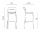 Стул пластиковый барный Nardi Cassia Stool стеклопластик бургунди Фото 2