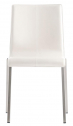 Стул с мягкой обивкой PEDRALI Kuadra сталь, кожа сатинированный стальной, белый Фото 1