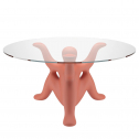 Стол обеденный стеклянный Qeeboo Helpyourself полиэтилен, закаленное стекло терракотовый, прозрачный Фото 7