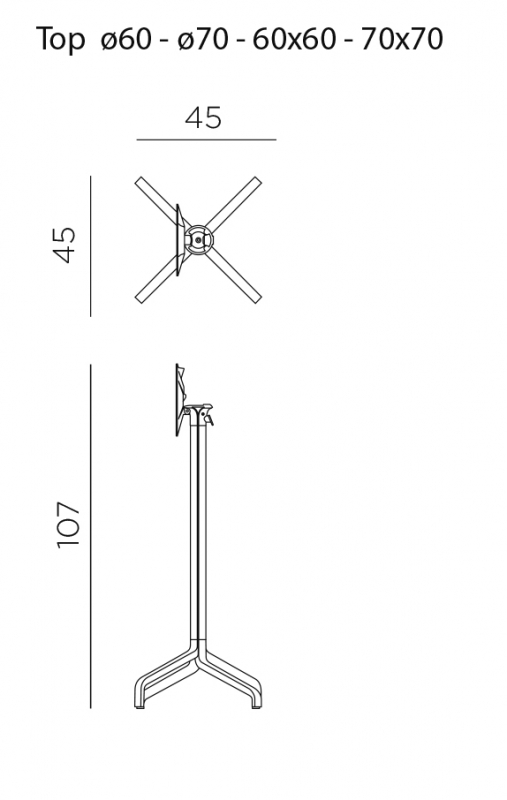 Подстолье металлическое барное складное Frasca High Folding