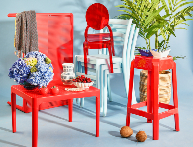 Столик пластиковый журнальный Siesta Contract Sky Side Table пластик красный Фото 7