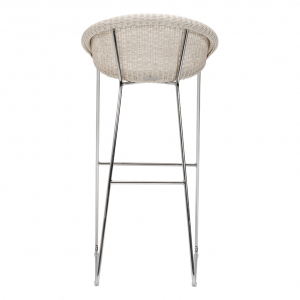 Кресло барное плетеное JANUS et Cie Gigi II сталь, алюминий, искусственный ротанг полированный стальной, пергаментный Фото 4