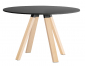 Стол обеденный PEDRALI Arki-Table Wood дуб, компакт-ламинат HPL беленый дуб, черный Фото 1