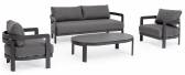Комплект металлической лаунж мебели Garden Relax Presley алюминий, ткань, стекло угольный Фото 1