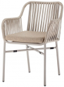 Кресло плетеное с подушкой Grattoni Beverly алюминий, роуп, олефин песочный, конопляный, песочный Фото 1