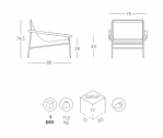 Кресло лаунж металлическое Scab Design Dress Code Smart Outdoor сталь, ироко, акрил антрацит, бежевый Фото 2