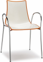 Кресло пластиковое двухцветное Scab Design Zebra Bicolore сталь, полимер хром, белый, оранжевый Фото 1