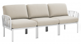 Диван пластиковый с подушками Nardi Komodo 3 стеклопластик, TECH белый, панама Фото 1