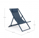 Кресло-шезлонг текстиленовое складное Garden Relax Taylor алюминий, текстилен синий нави Фото 2