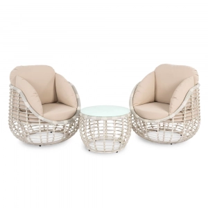 Кресло плетеное с подушками ReeHouse Lotus алюминий, искусственный ротанг, олефин доминикана, бежевый Фото 10