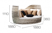 Лаунж-диван плетеный Higold Shenzhou X алюминий, искусственный ротанг, sunbrella, олефин Фото 3