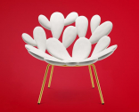 Кресло лаунж пластиковое Qeeboo Filicudi металл, полиэтилен латунь, белый Фото 17