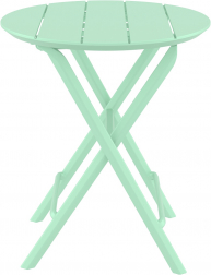Стол пластиковый складной Helen Folding Table Ø60, опаловый зеленый, Ø600х740 мм
