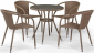 Комплект плетеной мебели Afina T282ANT/Y137C-W56 Light Brown 4Pcs искусственный ротанг, сталь светло-коричневый Фото 1