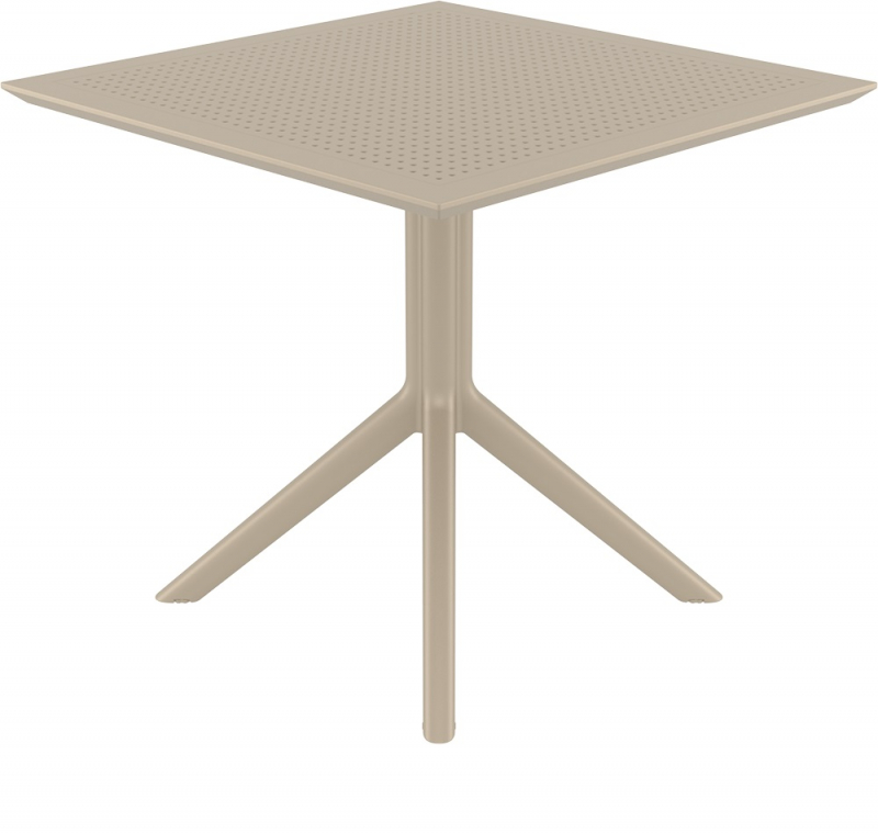 Стол пластиковый Sky Table 80, бежевый, 800х800х740 мм