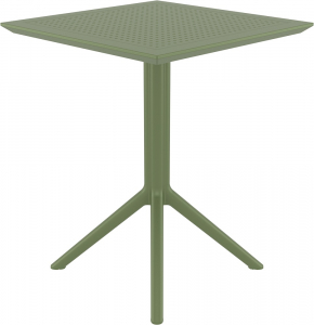 Стол пластиковый складной Siesta Contract Sky Folding Table 60 сталь, пластик оливковый Фото 5