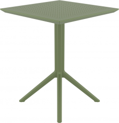 Стол пластиковый складной Sky Folding Table 60, оливковый, 600х600х740 мм