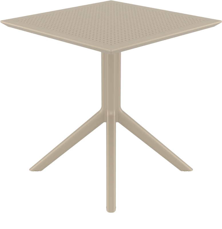 Стол пластиковый Sky Table 70, бежевый, 700х700х740 мм
