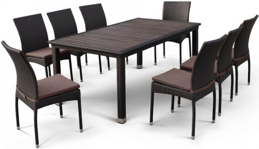 Комплект плетеной мебели T347/Y380A-W53 Brown 8PC