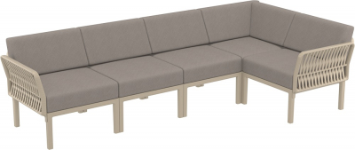 Комплект пластиковой мебели Siesta Contract Portofino Lounge Corner стеклопластик, полипропилен, полиэстер бежевый, светло-коричневый Фото 6