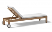 Лежак деревянный с матрасом POINT Kahn тик, ткань натуральный, белый Фото 11