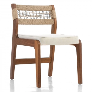 Стул деревянный плетеный WArt Atina ироко, роуп, олефин Фото 5