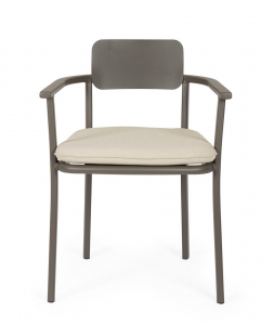 Кресло металлическое с подушкой Garden Relax Makena алюминий, олефин какао, песочный Фото 5