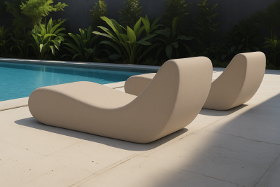 Лежак мягкий PAPATYA Aura Daybed алюминий, пена, батилин бежевый Фото 4