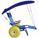 Инвалидный шезлонг для бассейна и пляжа NEMO Roller алюминий, ткань синий, желтый Фото 19
