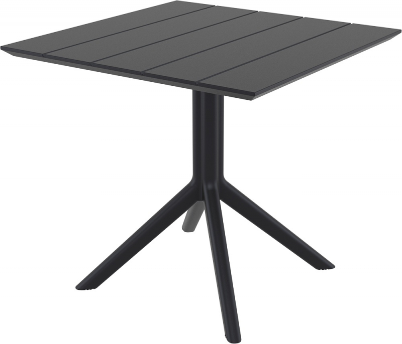 Стол пластиковый Paris Table 80, черный, 800х800х740 мм