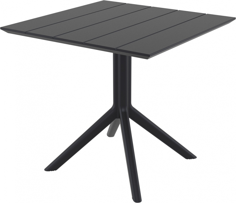 Стол пластиковый Paris Table 80, черный, 800х800х740 мм