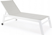 Шезлонг-лежак металлический Garden Relax Hilde алюминий, текстилен белый, серый Фото 1
