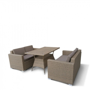 Комплект плетеной мебели Afina T198B/S52B-W56 Light  Brown  искусственный ротанг, сталь светло-коричневый Фото 1