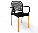 Кресло пластиковое Gaber Panama BL B бук, технополимер черный Фото 1