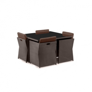 Комплект плетеной мебели Afina T300A/Y300A-W53 Brown 4Pcs искусственный ротанг, сталь коричневый Фото 2