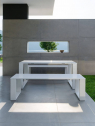 Скамья металлическая Crema Urano Bench алюминий белый Фото 5