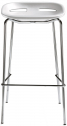 Стул барный пластиковый Kastel Klou сталь, полиуретан хром, светло-серый Фото 1