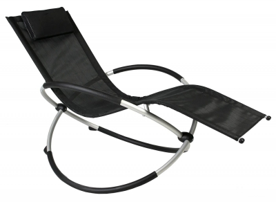 Шезлонг-качалка металлический Besta Fiesta Concept алюминий, текстилен черный Фото 1