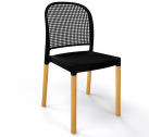 Стул пластиковый Gaber Panama BL бук, технополимер черный Фото 1