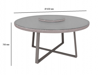 Стол плетеный обеденный со стеклом-thumbs-Фото3